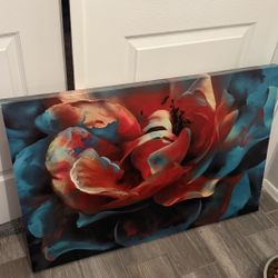 Large Abstract Floral Canvas Wall Art – Modern Decor