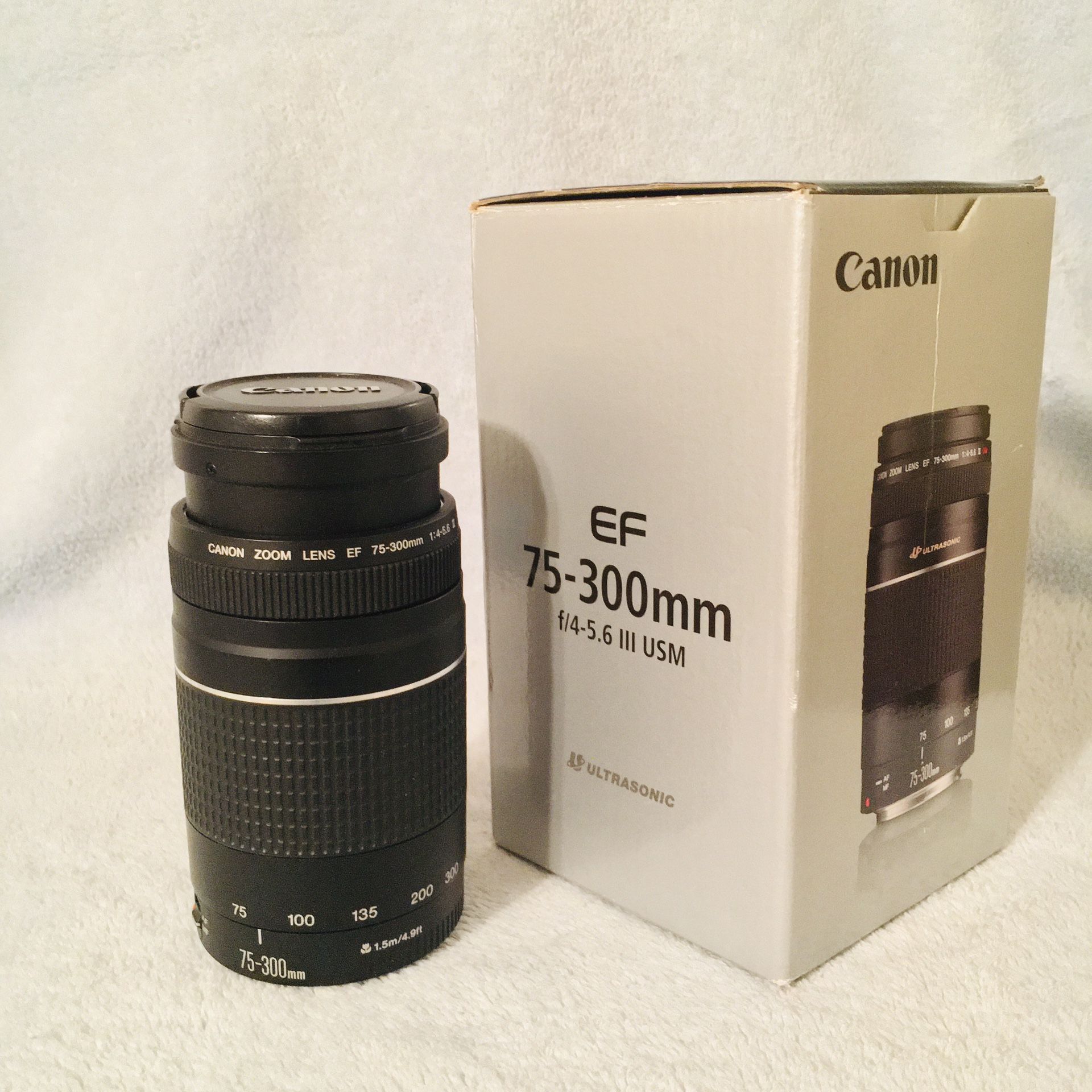 Canon EF 75-300mm F/4-5.6 III Lens, W/ Lens Cap