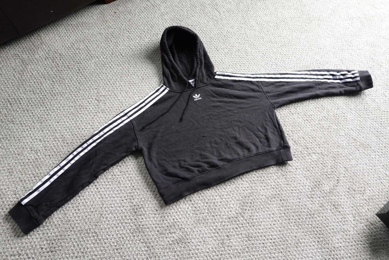 Adidas 3 stripes hoodie women size S
