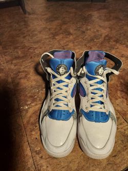 NIKE AIR FLIGHT OG HUARACHE WHITE VARSITY PURPLE BLUE SIZE 12.5