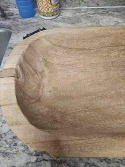Wooden dough bowl for decor