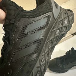 2 Adidas Black Men's Shoes / 1 shoes size 9.5 and / 1 shoes size 11
