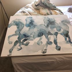 30x40ft three blue horse painting