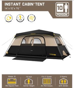 Tent for camping FanttikOutdoor 8-10 Person Instant Tent for Camping Setup in 60s
Camping Tent with Rainfly & Windproof, Portable Instant Cabin Tent w