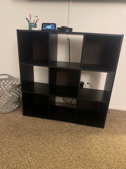 Black 9-Cube Storage Shelf Unit