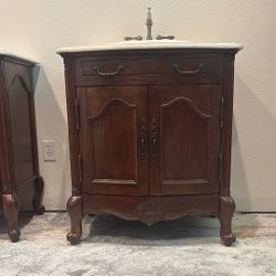 Bathroom Vanity, Two Identical Units. 31.5” Width X 21” Depth X 36” Sink Height (44” Total Height To Top Of Faucet)