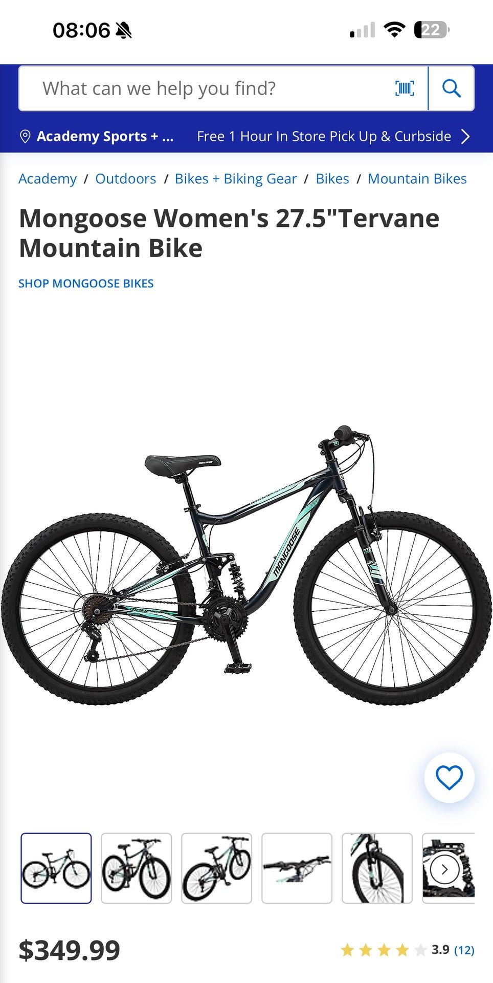 Brand New Mongoose Tervane 27.5” 21-Speed Mountain Bike