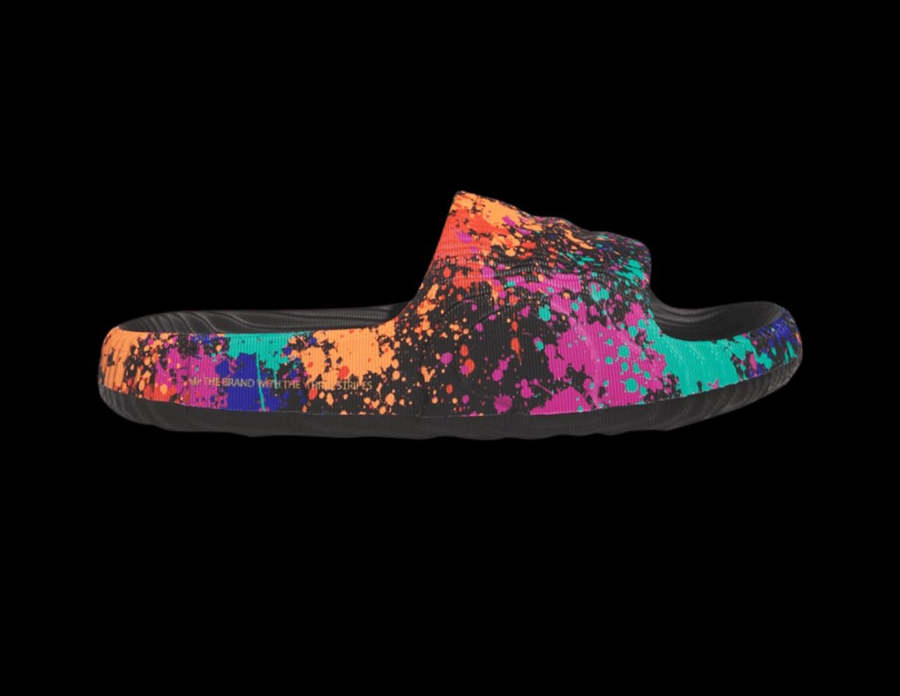 Adilette 22 Slide Black Paint Splatter (10 men Size)