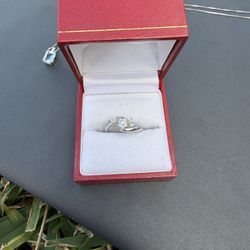 New Italian 18k White Gold Diamond Ring Handmade Italy 