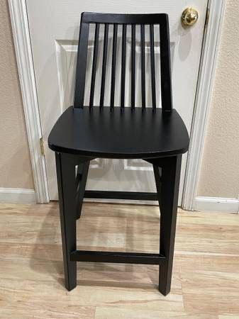 New Linden Bar Stool Windsor Wood Counter Height Barstool Black