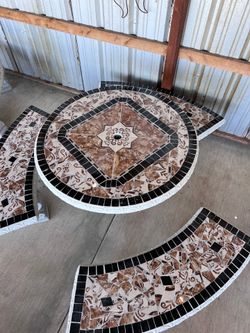 Round concrete tables sets
