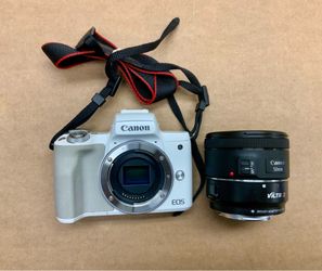 Canon Camera EOS M50 Mark II Cam Digital Mirrorless Handheld Photography Photo Video Videography 4k Viltrox 50mm EF Lens 1:1.88 STM Detachable Hobby