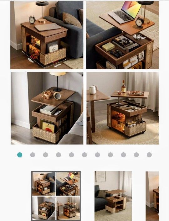 Wooden Lift Top Coffee Table with Storage Compartment