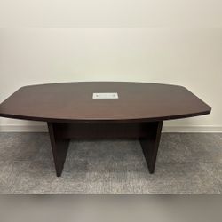 Curved Dark Wood Office Desk – Fort Myers, FL