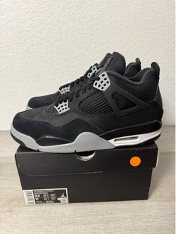 *NEW* Size 9.5 Air Jordan 4 Black Canvas