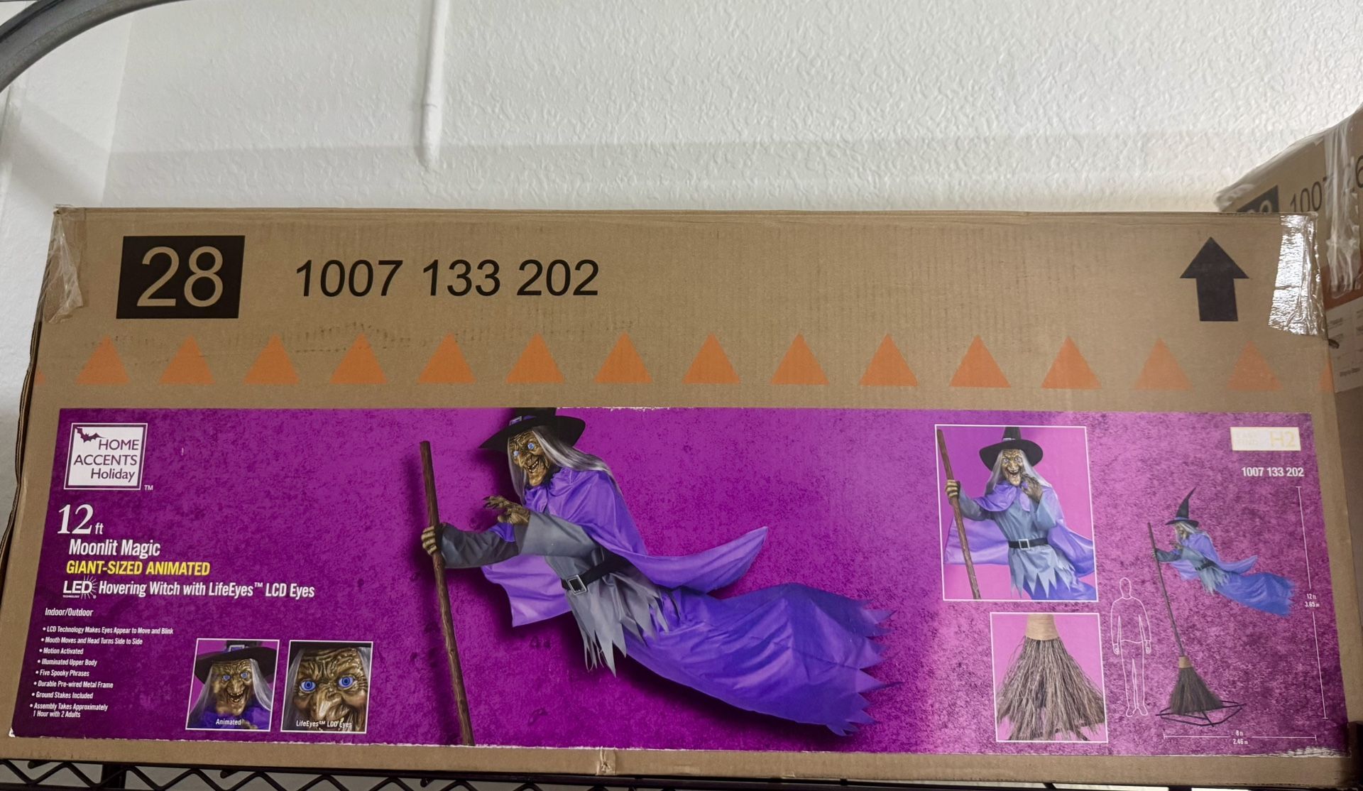 Home Accents Holiday 12 ft. Giant Sized Animated LED Hovering Witch