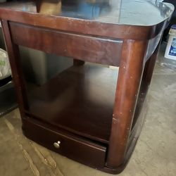 Brown wood coffee table as is