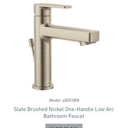 MOEN / CFG 40051BN Slate Brushed Nickel One-Handle Bathroom Faucet NIB $293