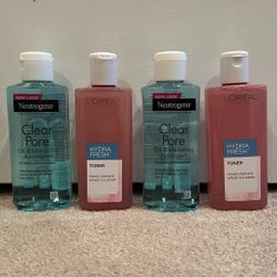 Neutrogena & Loreal toner 8 oz: $4 each