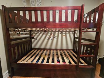 Twin Bunk Bed Frame with Storage Drawer