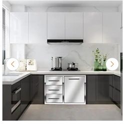  Kitchen Drawer Combo, BBQ Access Trash Drawer Combo with Triple Stainless Steel Drawers(Left), Outdoor Kitchen for BBQ Island, Grilling Station, Outs