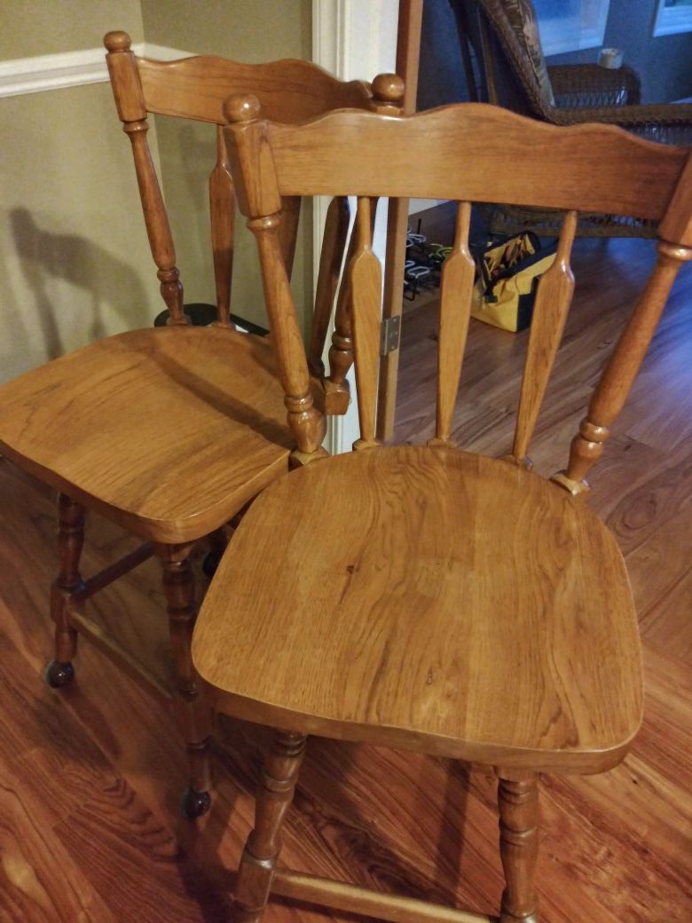 4 hickory rolling chairs