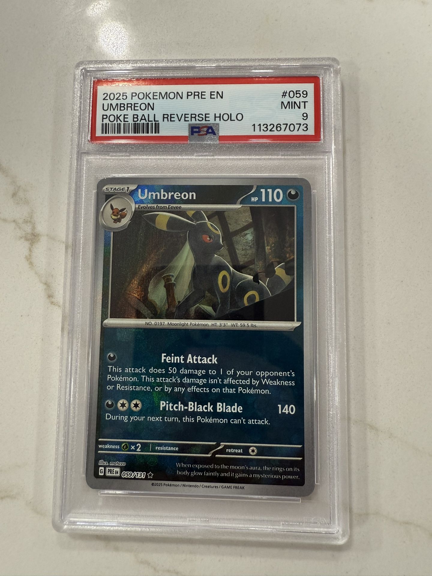 Pokemon Umbreon Poke Ball PSA 9