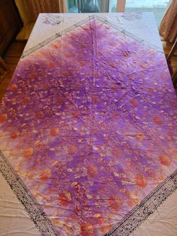 Handmade Indian cloth, Purple and orange.  Bedspread  07158PR