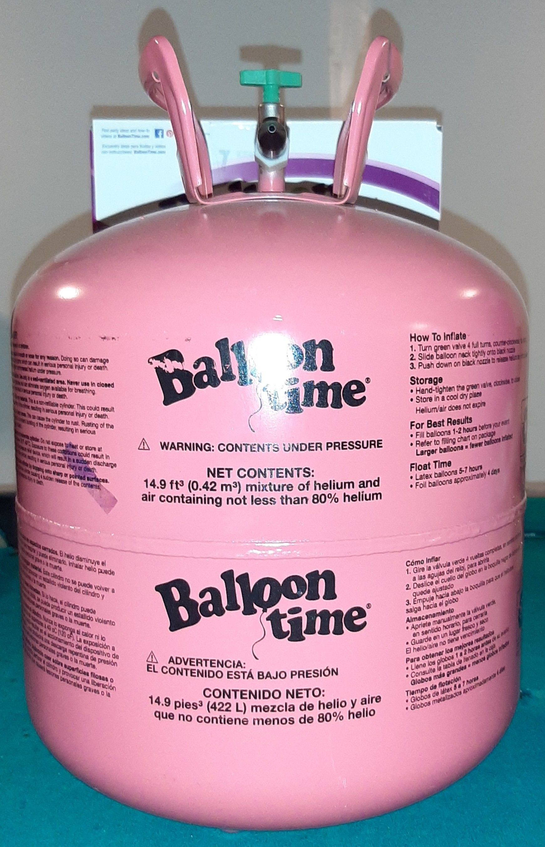 Empty balloon time tank