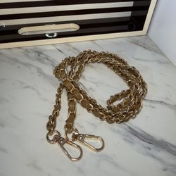 Brown Tan And Gold crossbody chain Strap