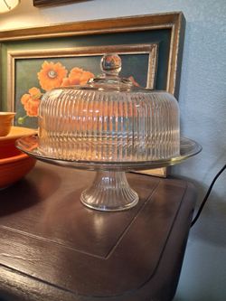 Glass Cake Stand with Dome Lid