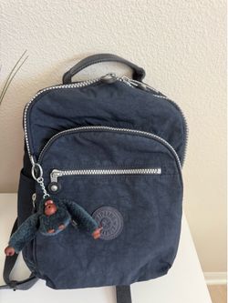 Kipling SEOUL small tablet backpack in navy blue