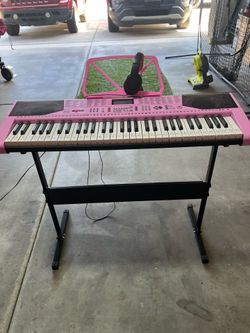 Pink electronic keyboard