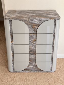 Modern Dresser with Marble Top and Drawers
