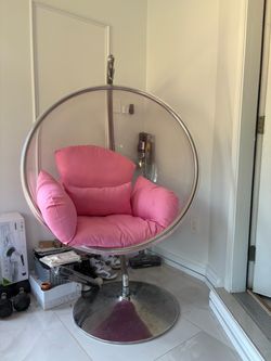 Pink Hanging Bubble Chair w/ Stand – $225 OBO Need Gone ASAP