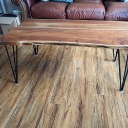 Live-edge Wood Coffee Table With Hairpin Legs