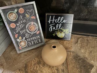 Fall Home Decor Sign and Vase Set