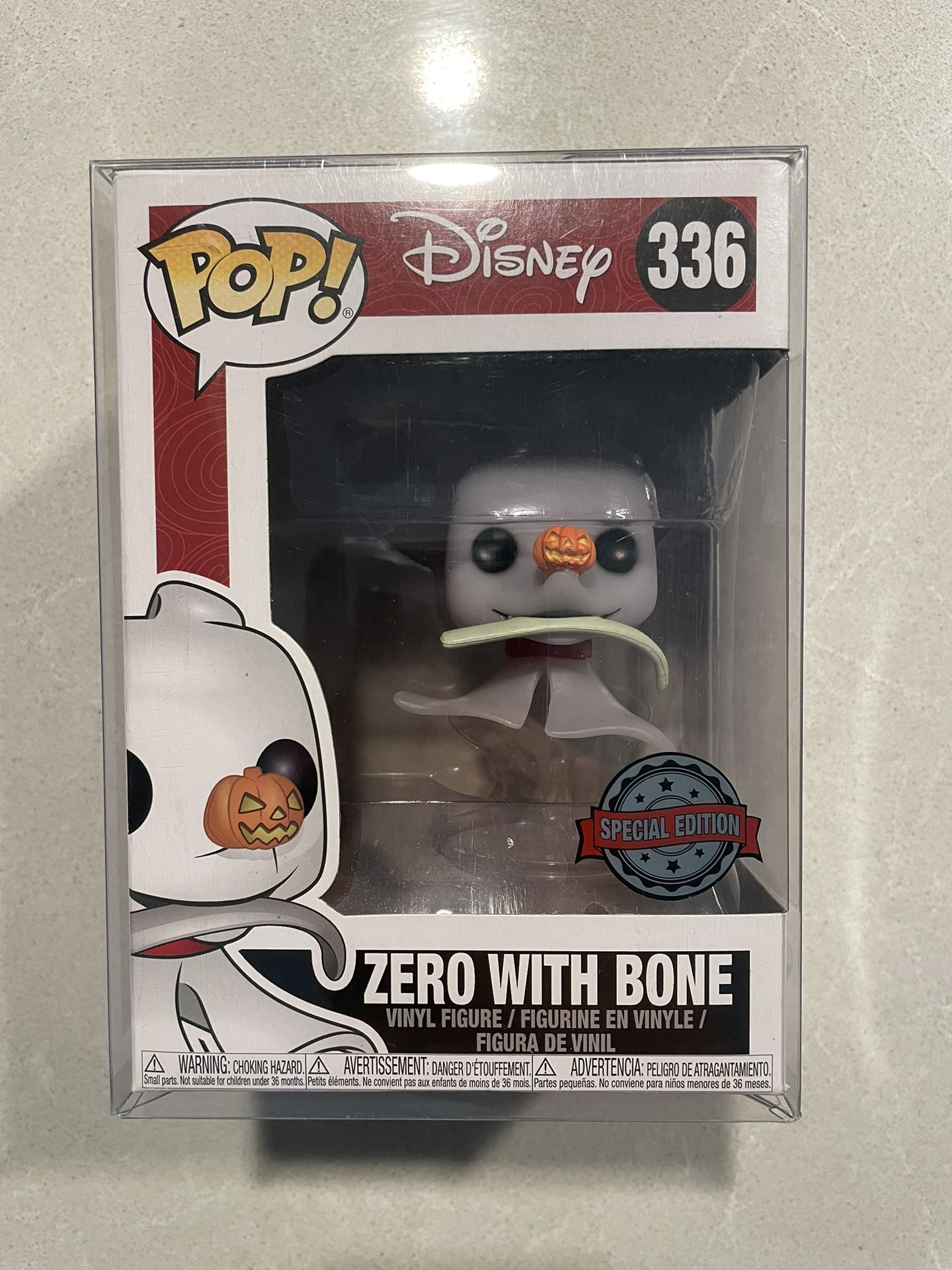 Zero with Bone Funko Pop *VAULTED* Box Lunch Special Edition Exclusive Disney Nightmare Before Christmas 336 with protector NBC Jack Skellington