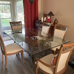 Glass Dining Table With 6 Chairs 