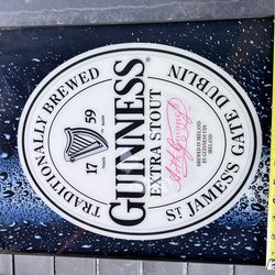 Guinness Extra Stout Light Up Beer Bar Sign St. James's Gate Dublin 18.5x13.5”
