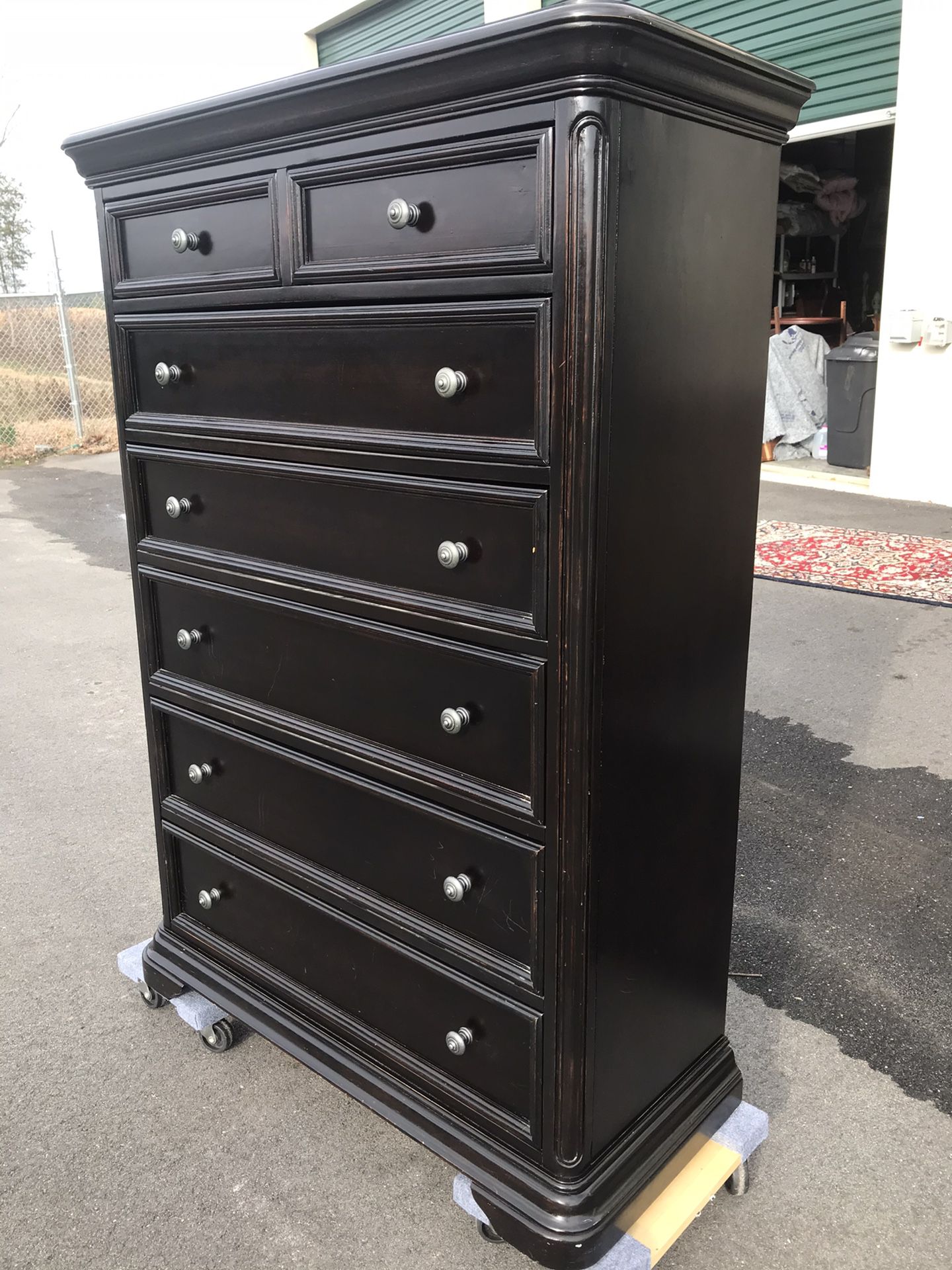 Tall Dark Cherry 7-Drawer Chest of Drawers - Delivery Available