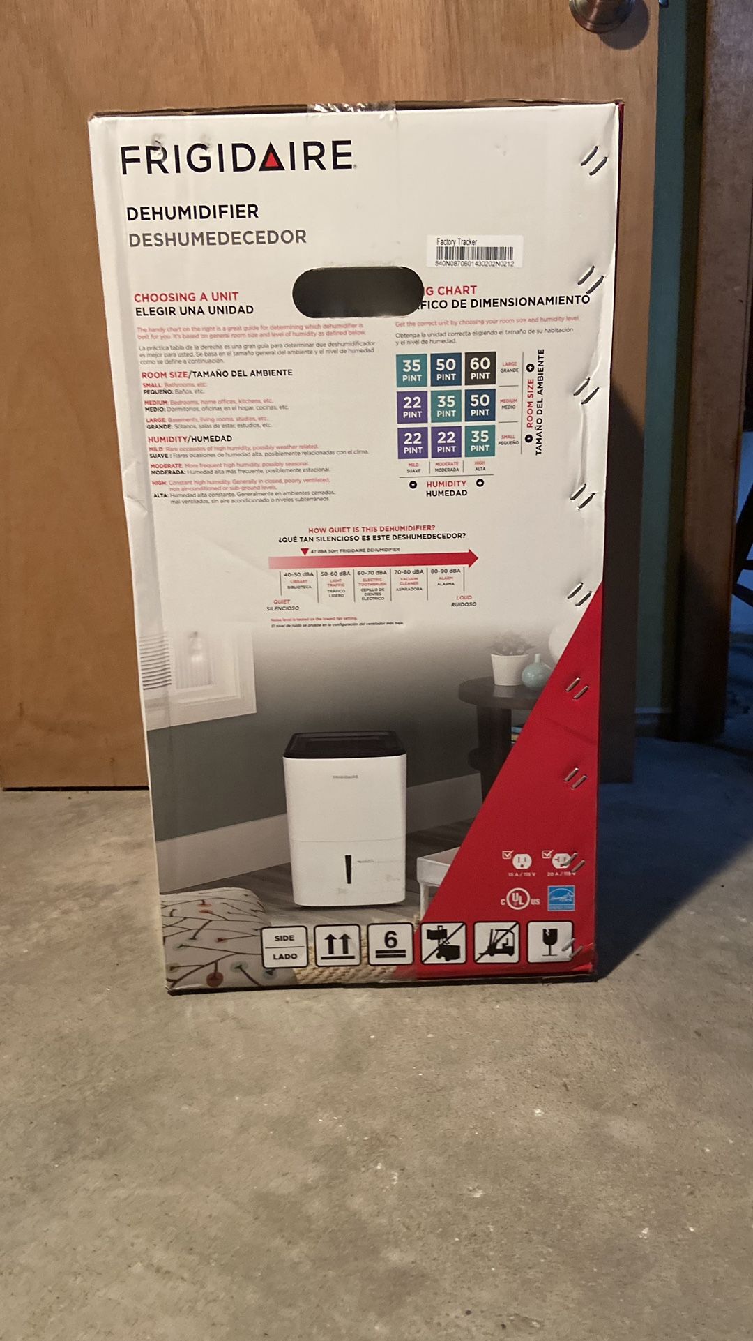 Frigidaire 50 Pint Dehumidifier New in Box Sealed Model FFAD5033W1