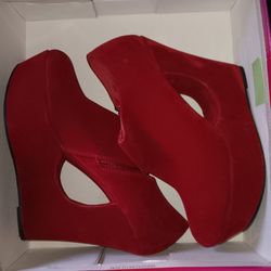 Hot Red Wedge Heels