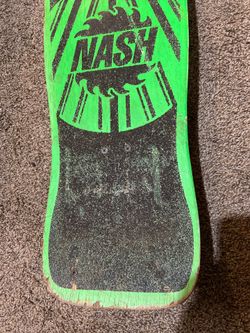 Vintage 1980's radical Nash Heat Zone green purple pink skateboard