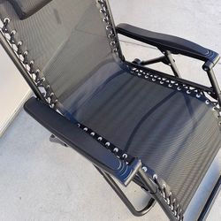 (NEW) $40 Foldable Outdoor Patio Zero Gravity Recliner Lounge Chair, Adjustable Headrest, Textilene Mesh