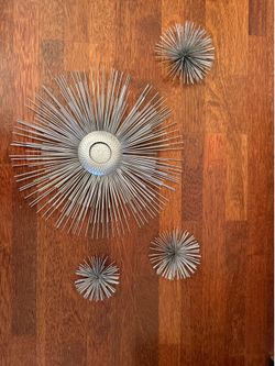 Set of 4 Starburst Wall Art Decor