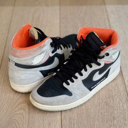 Jordan 1 High Neutral Grey Hyper Crimson  11