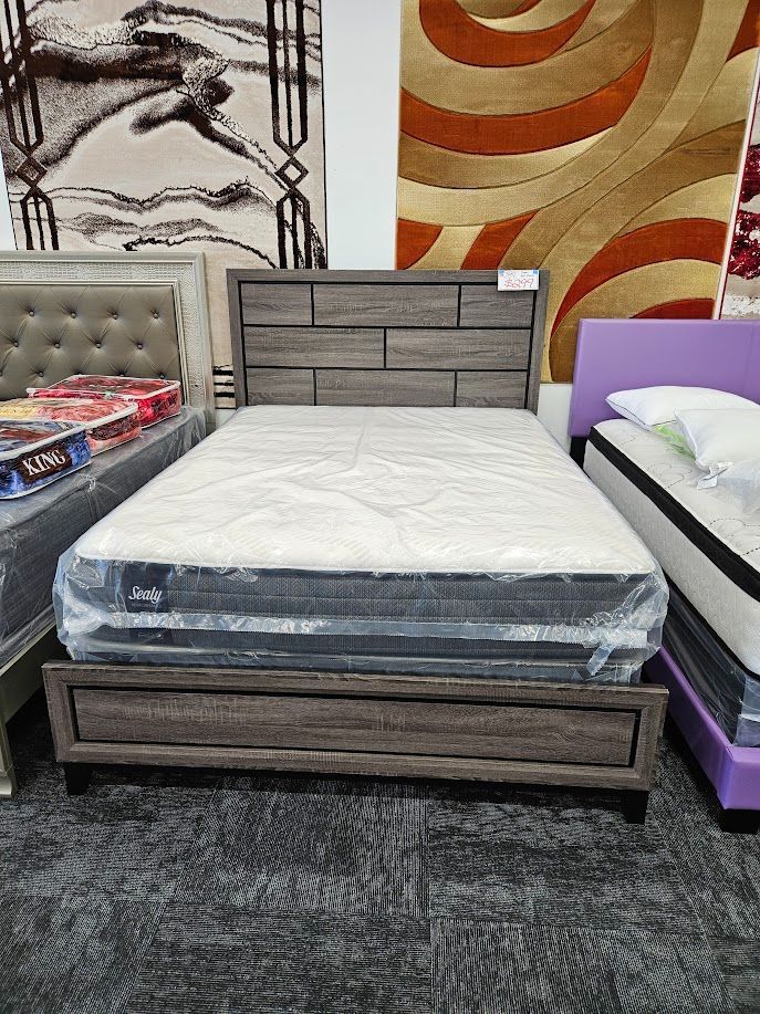 New in box B4620 gray color queen size bed frame only special