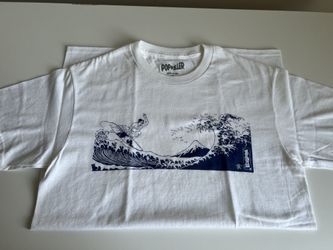 Popkiller Artist Series Street Hyakkei Hokusai Surf Classic T-shirt Size Small Mens