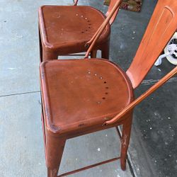 2 Bar stools Metal Frame 